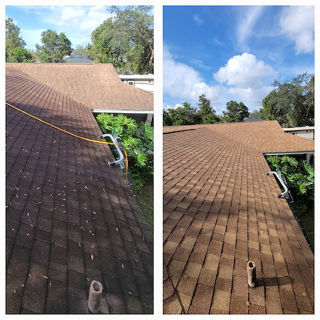 Soft wash roof cleaning in central florida what it removes and what it shouldnt